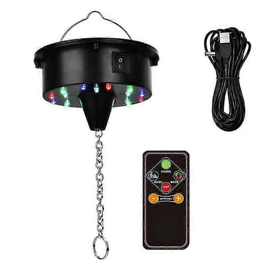 Rotating Disco Ball Motor Lights with Remote,18 LEDs for 12 16 20 24inch Mirror Ball Rotator(NotIncludedBall) Black