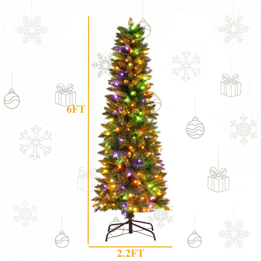 Legooin 6 Ft Pre-Lit Pencil Christmas Tree photo 5