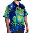 thumbnail image 2 of Starry Sky Frog Men's Casual Poplin Button Down Short Sleeve Shirts for Summer Beach - Unisex, 2 of 6