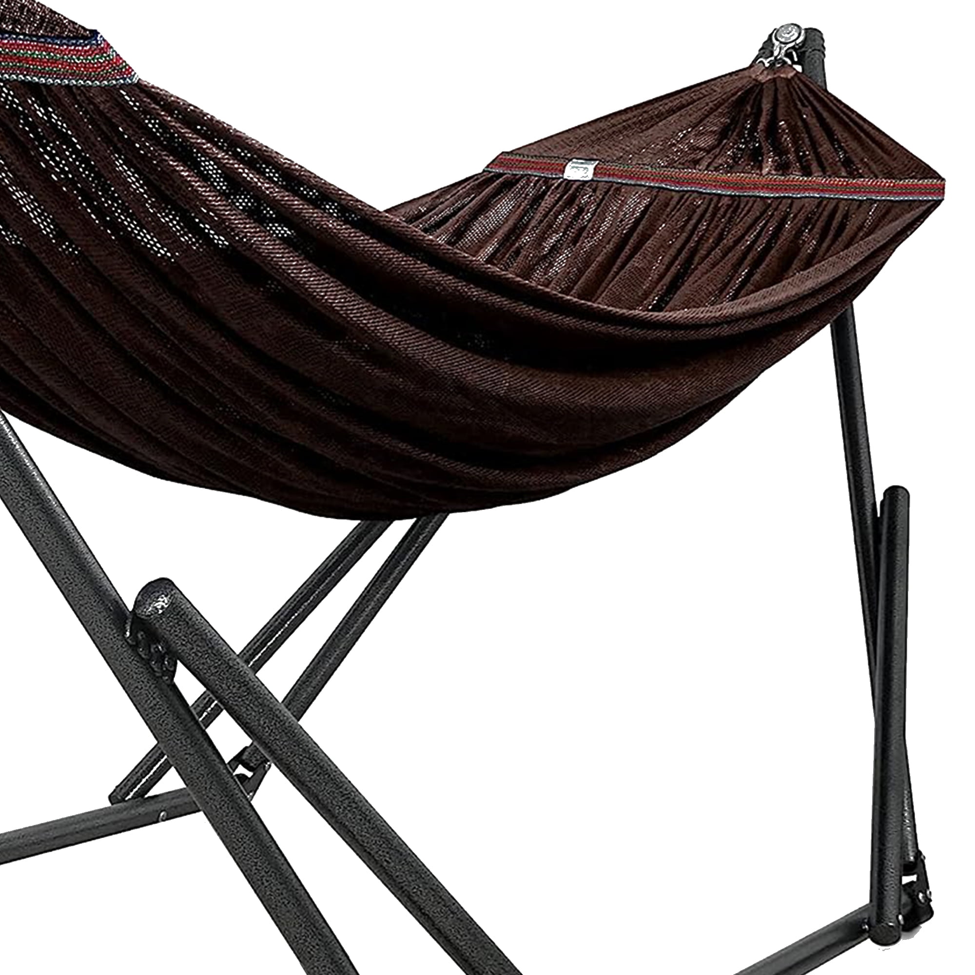 Tranquillo Universal 116" Double Hammock with Adjustable Stand & Bag, Brown