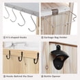 thumbnail image 7 of Outdoor Grill Cart with Drop Leaf, Stainless Steel Tabletop Outdoor Kitchen Island, Solid Wood Outdoor Buffet Cabinet with Lockable Wheels for Grilling, Natural, 7 of 7