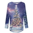 thumbnail image 3 of 50% off Ugly Christmas Sweater! TMOYZQ Women's Long Sleeve Shirts Christmas Tree Print Fall Winter Pullover Sweatshirts Casual Loose Fit Lightweight Cozy Blouse for Xmas Holiday Parties, 3 of 4