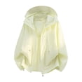 thumbnail image 2 of Men's Lightweight Breathable Vented Back Sun Protection Shirts Hooded Windbreaker Shell Jacket Zip Pockets for Hiking Running Training Outdoor Travel, Yellow, XXL, 2 of 8