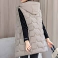 thumbnail image 4 of MELDVDIB Womens Zipper Long Puffer Vest Coats Fall Winter Sleeveless Hooded Jackets Warm Padded Light Weight Outwear with Pockets, 4 of 9