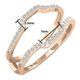 thumbnail image 4 of Dazzlingrock Collection 0.33 Carat (ctw) Round Diamond Ladies Wedding Band Enhancer Guard Ring 1/3 CT, Rose Gold, Size 4, 4 of 9