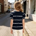 thumbnail image 5 of JOANKDMI Puff Sleeve Striped T Shirts Girls 8-9 Crewneck Short Sleeve Casual Tops Trendy Summer Graphic Basic Tees Pullover Blouse for Kids Everyday School Wear, 5 of 8