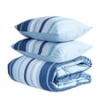 thumbnail image 6 of Peace Nest Year-Round Printed Striped Microfiber Comforter Set, Blue, King, 6 of 6