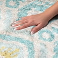 thumbnail image 3 of Addison Rugs Dream Shag Premium Machine Washable Transitional Tribal, Boho Aqua Rectangle Rug, 9' x 12', 3 of 8