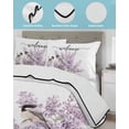 thumbnail image 4 of Quilts King Size, Bird Flowers Soft Comforter Bedding Set for Bed, Purple Lavender Pastoral Pastel Watercolor Lightweight Quilted Bedspread with Pillow Cover(2 Pieces) for All Season, 96x106 Inch, 4 of 6
