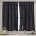 thumbnail image 2 of Ambesonne Dark Blue Valance & Curtain, Vibrant Stars Flowers, 55"x45", Multicolor, 2 of 6