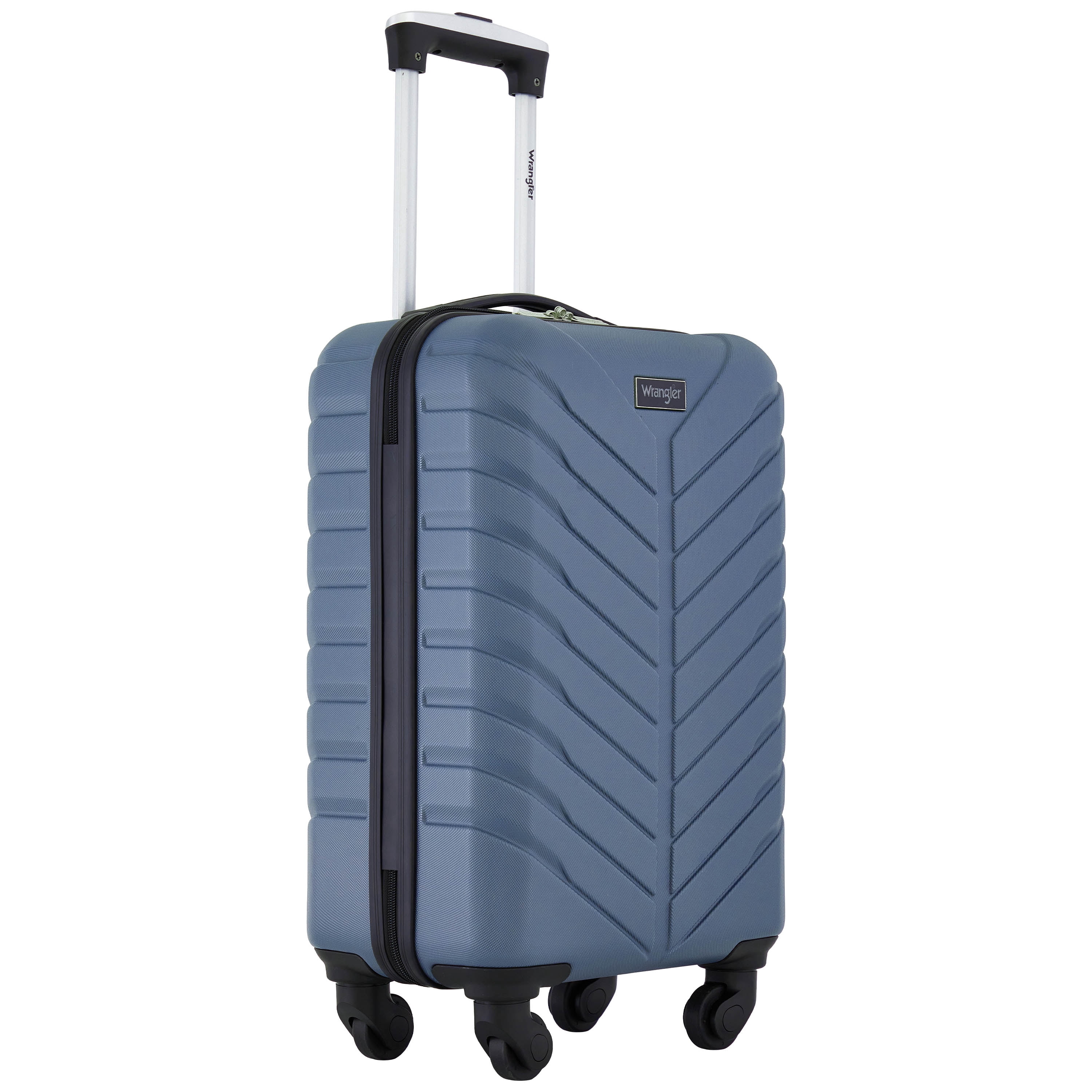 Wrangler 20-inch Carry-On Rolling Hard Side Spinner Luggage, Blue