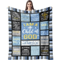Christian Gifts for Men, Dad, Son, Brother, Him - Blanket 50"x60" - Inspirational Religious Graduation Gifts - Baptism Confirmation Gifts for Boys - Catholic Spiritual Gifts for Men