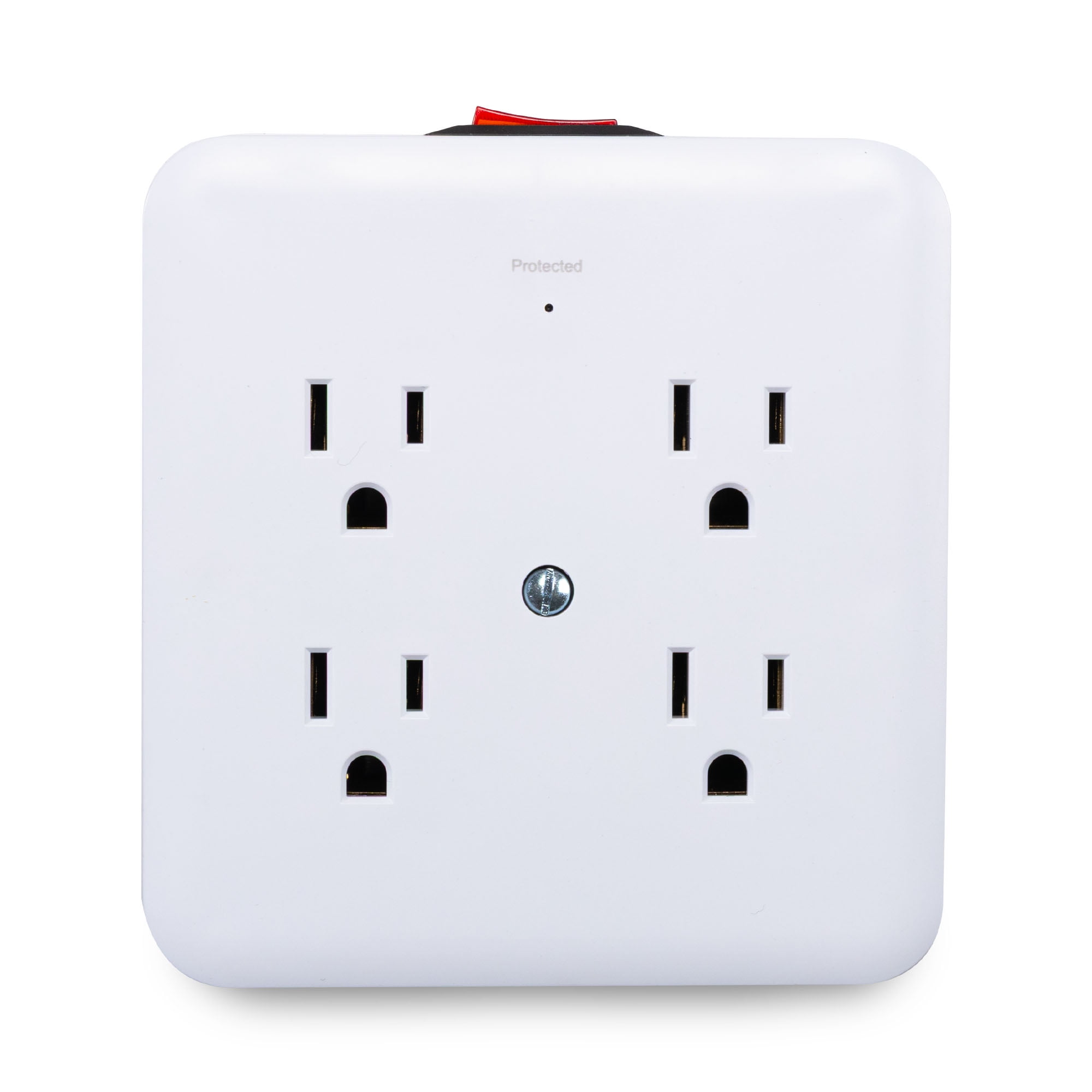 Merkury Innovations 8-Outlet Surge Protector USB Wall Tap, 2 USB-A