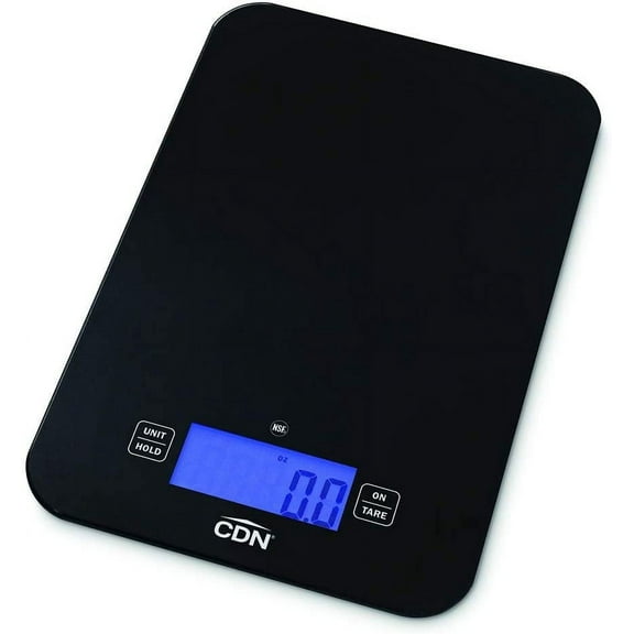 CDN SD1502-BK ProAccurate Digital Glass Scale, 15 Pounds - Black