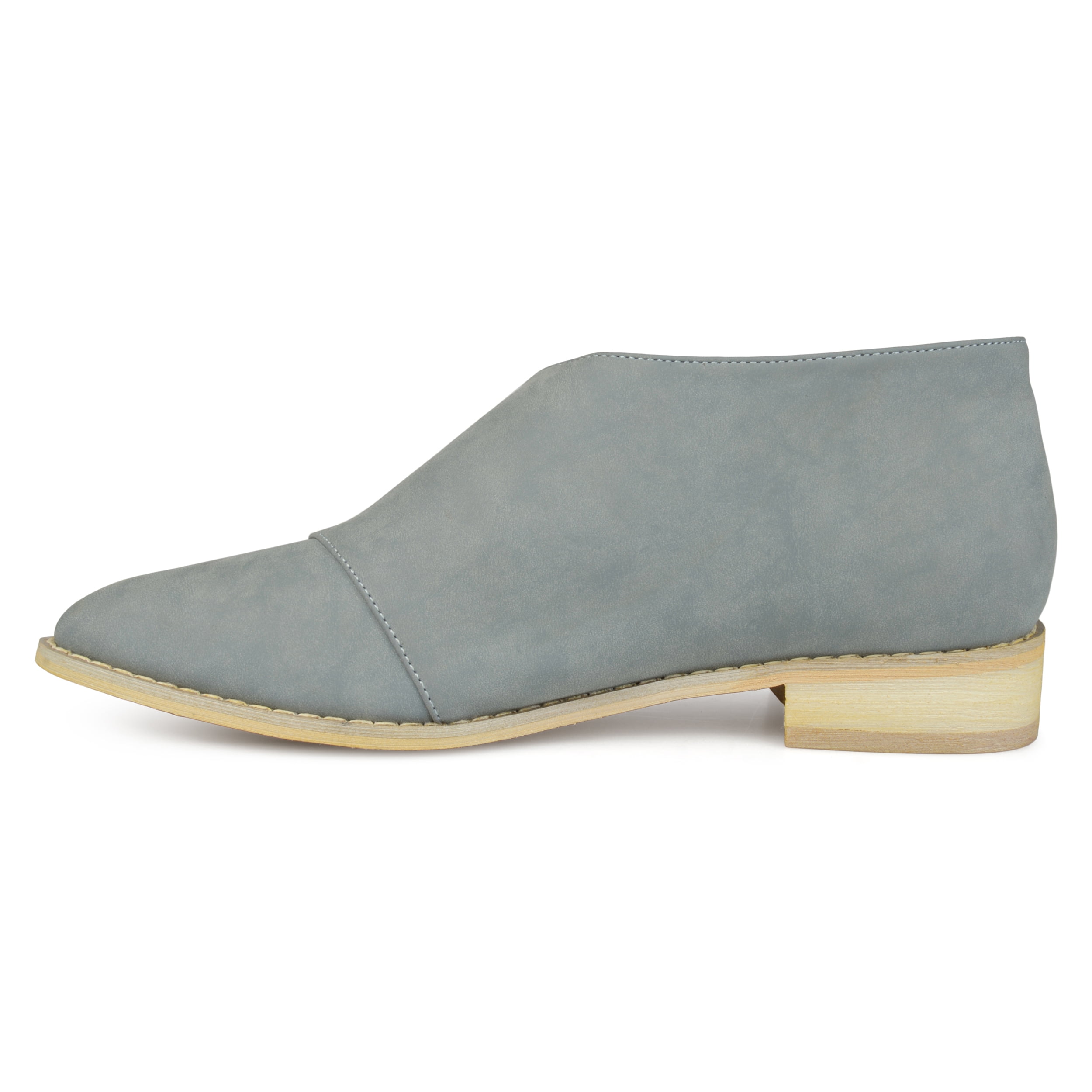 Brinley Co. Women's Faux Leather Almond Toe D'orsay Flats