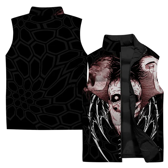 Chaquetas de invierno para hombre con estampado de monstruo personalizado Chaleco sin mangas para hombre cómodo y cálido Chaleco informal y versátil a prueba de viento frío