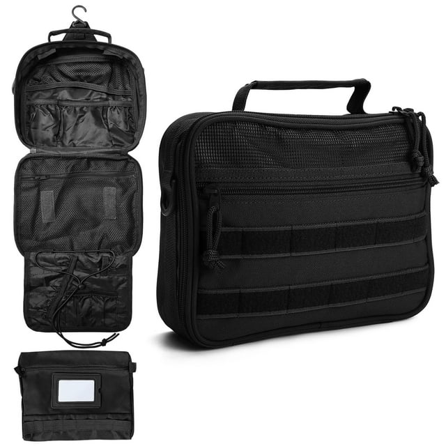 Neceser SMONT Travel Organizer Dopp Kit para hombre, color negro