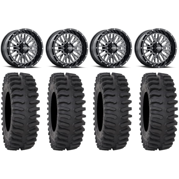 ITP Momentum 14" Wheels Milled 32" XT400 Tires Yamaha Viking Wolverine YXZ1000R CFMoto ZForce 950 UForce 1000