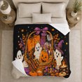 thumbnail image 5 of Whimsical Autumn Basket Print, Warm Flannel Blanket for Living Room and Family Room, Autumn Celebration Gift for Art Lovers, Festive Home Decor, 5 of 9