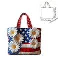 thumbnail image 3 of US 250th Anniversary Quilted Tote Bag, Large Capacity Floral Embroidered Shoulder Handbag, Vintage Western Style Purse for Shopping, Travel & Daily Use, 3 of 6