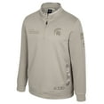 thumbnail image 3 of Men's Colosseum Oatmeal Michigan State Spartans Operation Hat Trick Battalion Quarter-Zip Pullover, 3 of 4