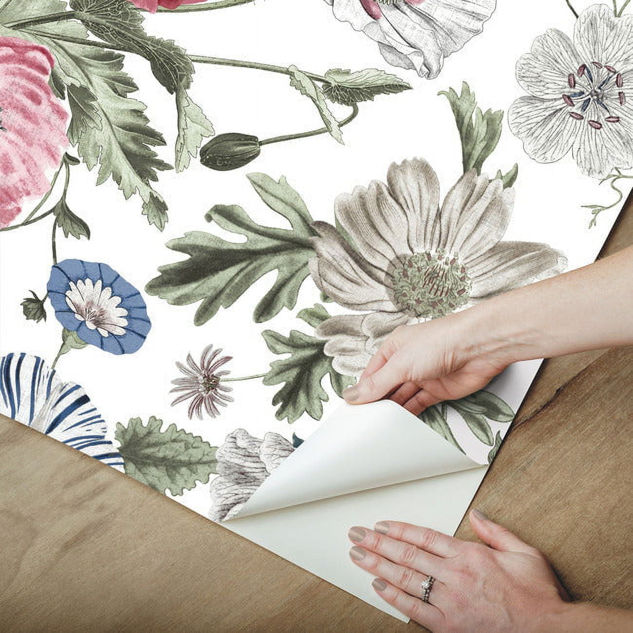 Vintage Poppy Peel & Stick Wallpaper