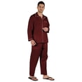 thumbnail image 2 of Inkmeso Men's Cotton PJs Solid Sleepwear Lounge Wear Top & Bottom Pajama Set, 2 of 7