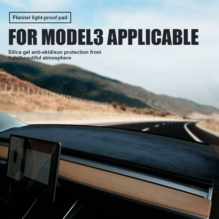 Dashboard Cover Flannel Dash Mat For Tesla Model 3/Y Non Slip