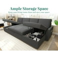 thumbnail image 5 of Roomy Homy Sleeper Sofa, 110″ Oversize Pull Out Bed with 2 Storage Chaise for Living Room, Grey Boucle, 5 of 6