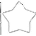 thumbnail image 1 of Sterling Silver Rhodium-Plated 2mm Star Hoop Earrings (58.5 X 62.25) Made In Italy qe14827, 1 of 5