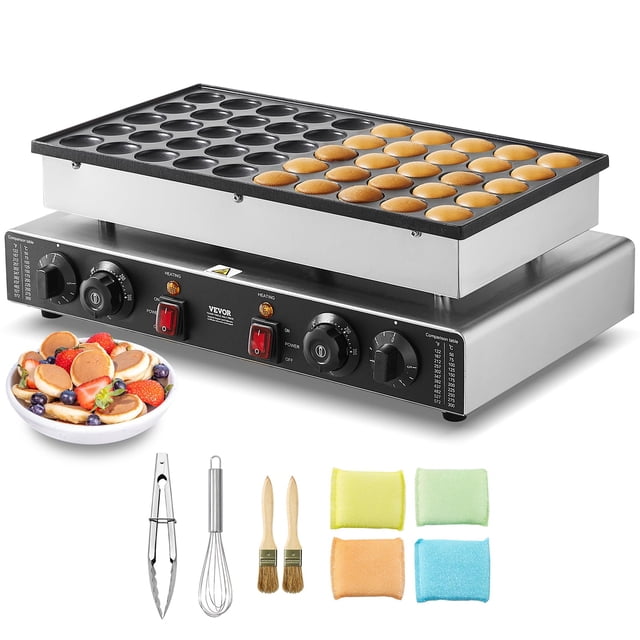 Máquina para hacer tortitas holandesa VEVOR Mini, 50 unidades, 43 mm de diámetro, 1700 W