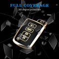 thumbnail image 6 of for Toyota Key Fob Cover with Keychain, 4 Button Car Key Case Shell for Tacoma Highlander Corolla Sequoia Camry Tundra Avalon RAV4 4Runner, Golden Edge Soft TPU Easy to Press, 6 of 15