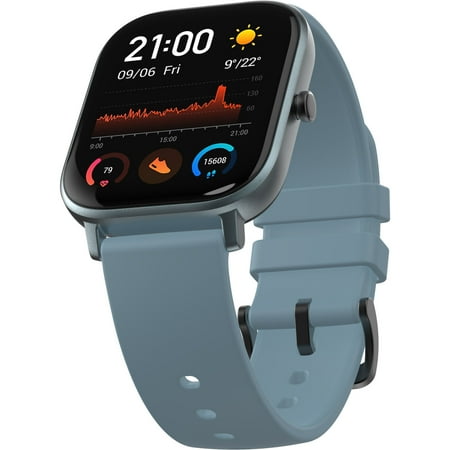 Amazfit - GTS Smartwatch 42mm Aluminum - Steel Blue With Silicone Band