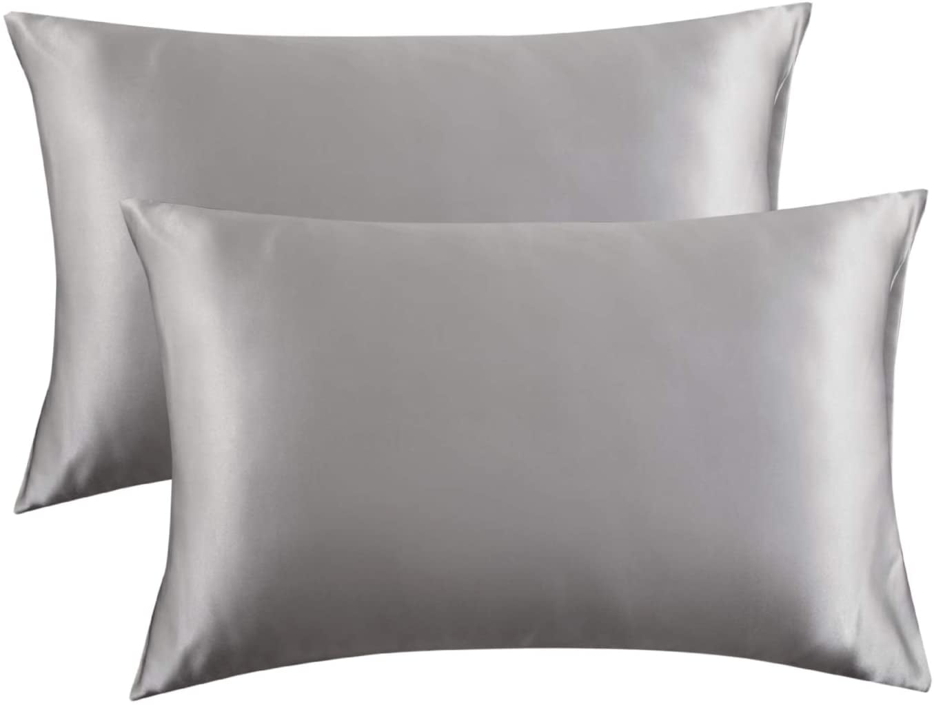 Two-Pack Satin Pillowcases Set for Hair  with Envelope Closure 
