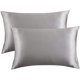 thumbnail image 1 of Funda de almohada de satén para cabello y piel, paquete de 2 - Fundas de almohada de tamaño estándar - Fundas de almohada de satén con cierre de sobre, 1 of 5