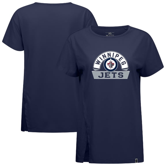 Women's Levelwear  Navy Winnipeg Jets Influx Banner Arch T-Shirt