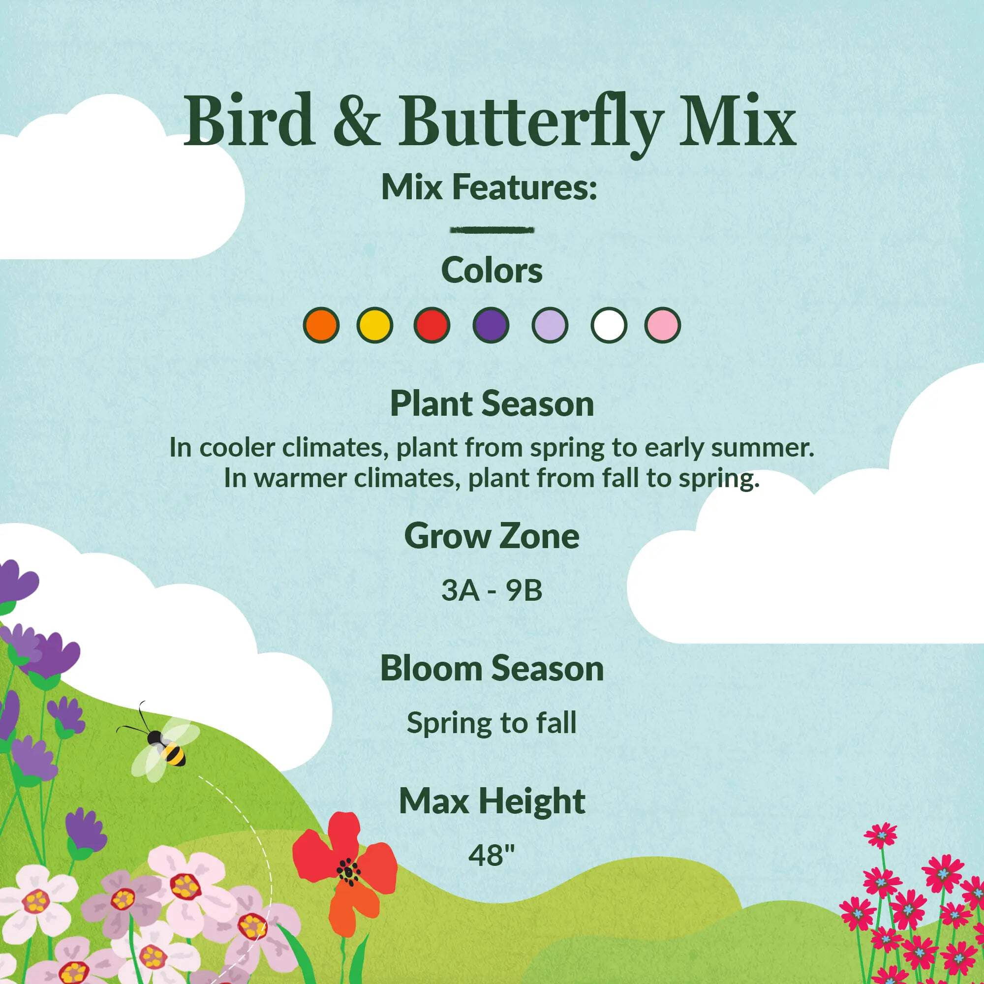 Ferry-Morse Bird and Butterfly Mix Bulk Wildflower Seeds, 1lb