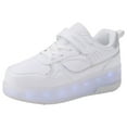 thumbnail image 1 of Chaussures pour Enfants - Espadrilles Lumineuses pour Filles avec Roues, Semelles Épaisses, Patins à Roulettes Rechargeables par USB, Chaussures pour Enfants à la Mode pour Tenue, Couleur : Blanc, Taille : 13-13,5 Ans, 1 of 8