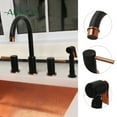 thumbnail image 4 of Akicon Two-Handles Widespread Kitchen Faucet with Side Sprayer Black + Rose Gold, 4 of 5