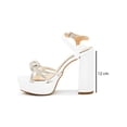 thumbnail image 2 of Zapatilla Con Plataforma Tacon Ancho Elegantes Color Plata plateado 24.5, 2 of 7