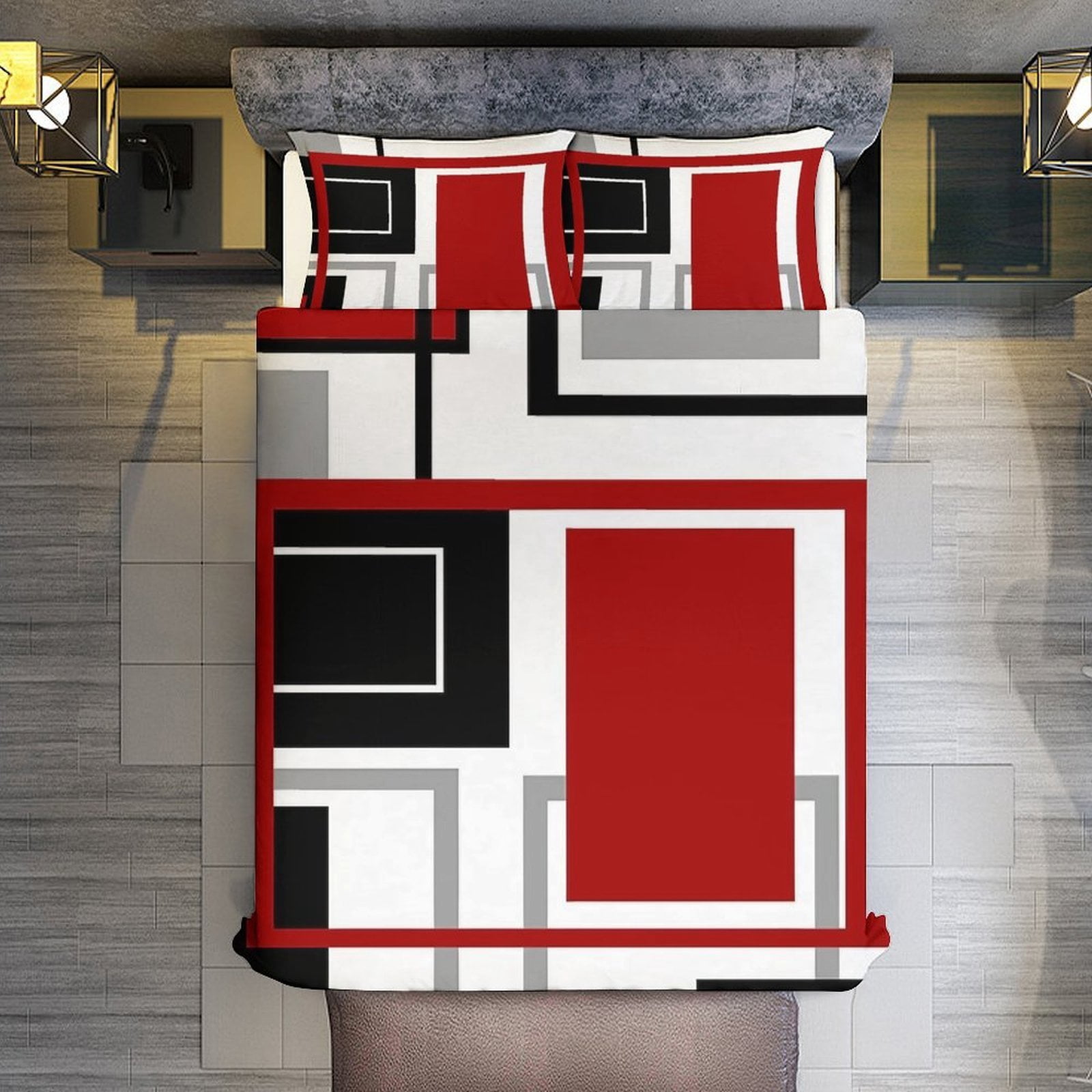 Abstract Geometric Color 3D Set Duvet Cover Quilt Cover Theme for Twin Size