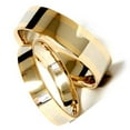 thumbnail image 3 of Pompeii3 Gold Two Tone Matching His Hers Wedding Band Ring Set, 3 of 5