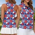 thumbnail image 5 of Aplkyhs Patriotic Star Matching Golf Shirts for Couple Funny Men Women Matching Couple Golf Shirts 4-Way Stretch Athletic Sleeveless Shirts Breathable Fabric Machine Washable, 5 of 6