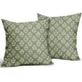 thumbnail image 2 of Sage Green Floral Block Print Pillow Covers 16x16 Inch Set of 2, Vintage Flower Pattern Decorative Throw Pillowcases Outdoor Farmhouse Cushion Covers Spring Summer Rustic Sofa Couch Bed Decor, 2 of 4