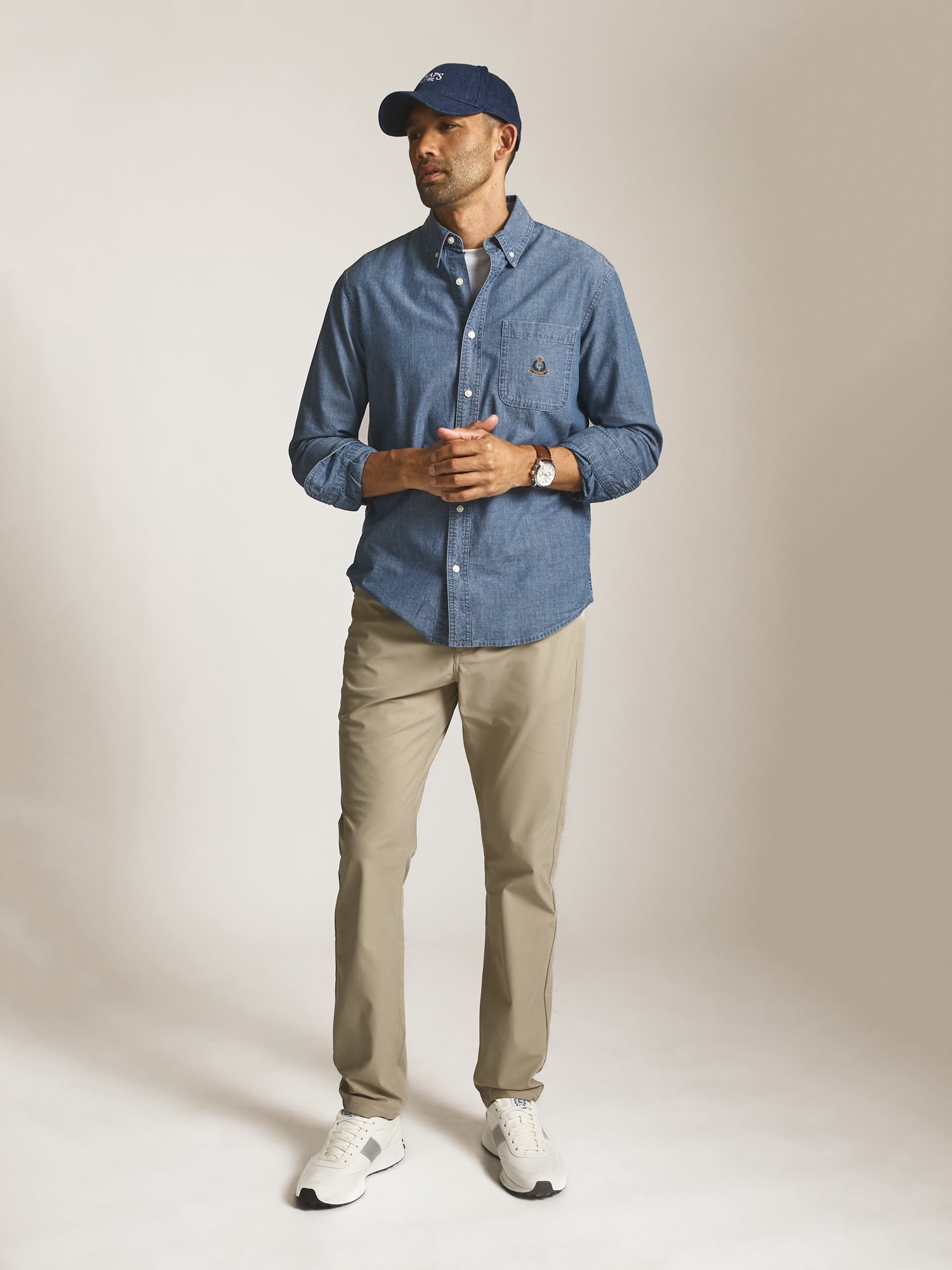 Chaps Men’s and Big Men’s Heritage Cotton Chambray Shirt, Sizes S–2XL