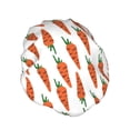 thumbnail image 2 of Kdxio Carrot Print Shower Cap for Women,Elastic and Reusable,Double Waterproof Layers Bathing Hat, 2 of 9