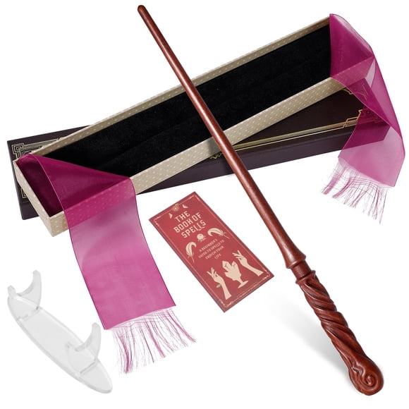 Magic Wand CharmRegion Wooden Wizard, madera tallada a mano, 37 cm