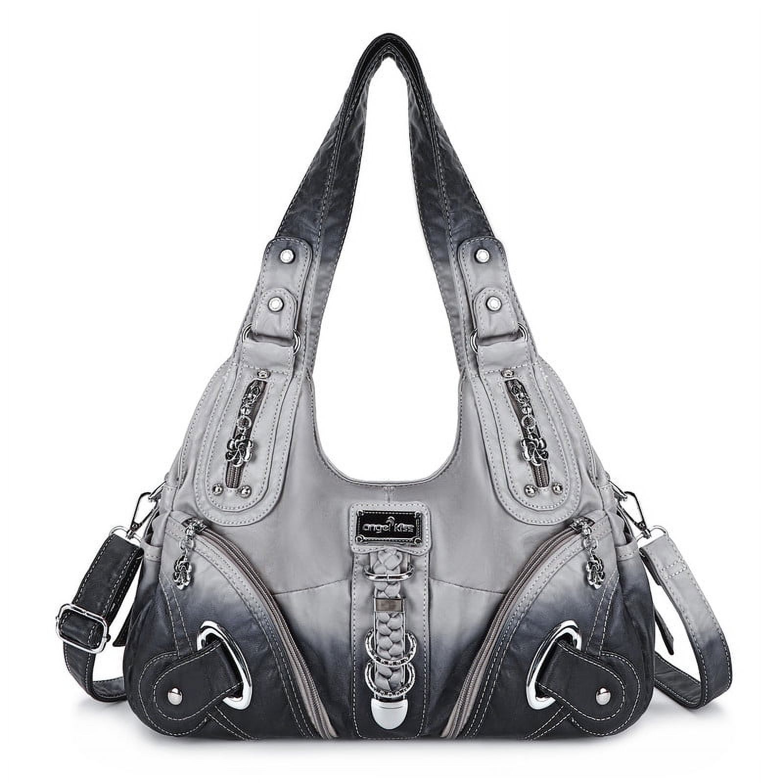 Angelkiss Hobo Shouder Purses for Women Crossbody Bag with Adjustable Long Straps Ultra Soft with Multiple Pockets