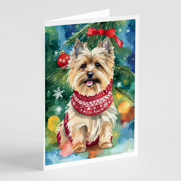 Cairn Terrier Christmas Greeting Cards Pack of 8 7 in x 5 in