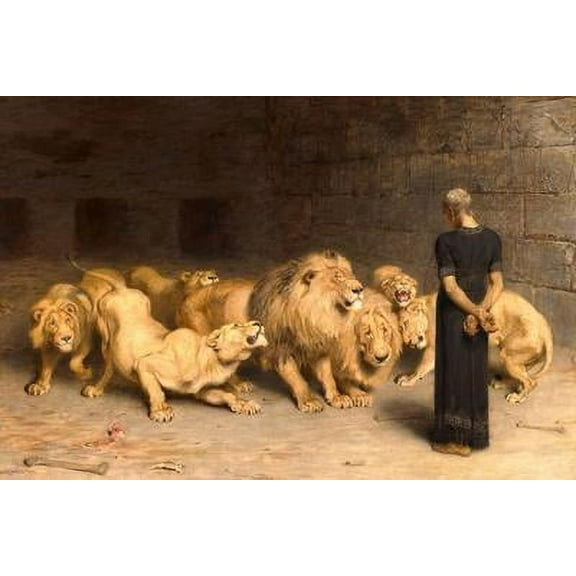 Daniel in the Lions' Den, 1872, Animals Religion Unframed Giclee Print Wall Art by Briton Rivi?re Sold by Art.Com